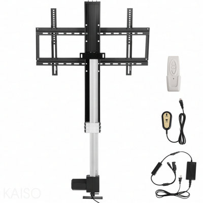 Longueur de course du lève-personne motorisé 31 po Support pour télé motorisé compatible avec un lève-personne de 60 po avec télécommande réglable en hauteur de 42 à 73 po, capacité de charge de 132 lb