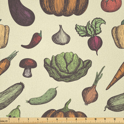 Vegan Mushrooms Fabric
