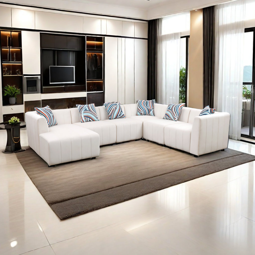 Latitude Run?? KOKO White Microfiber Minimalism Living Room Lounge Sofa