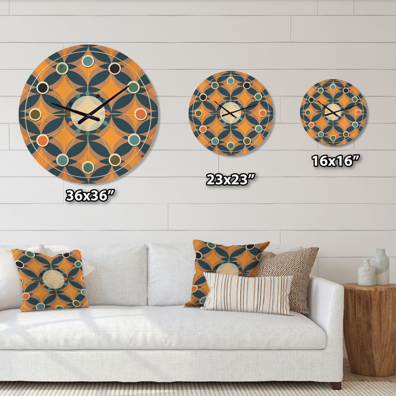 Horloge murale en bois Abstract Design III, Petit