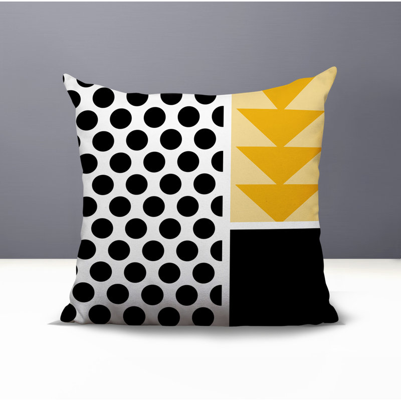 Oreiller carré réversible intérieur / extérieur Snazzy, Carré 16 po, Jaune