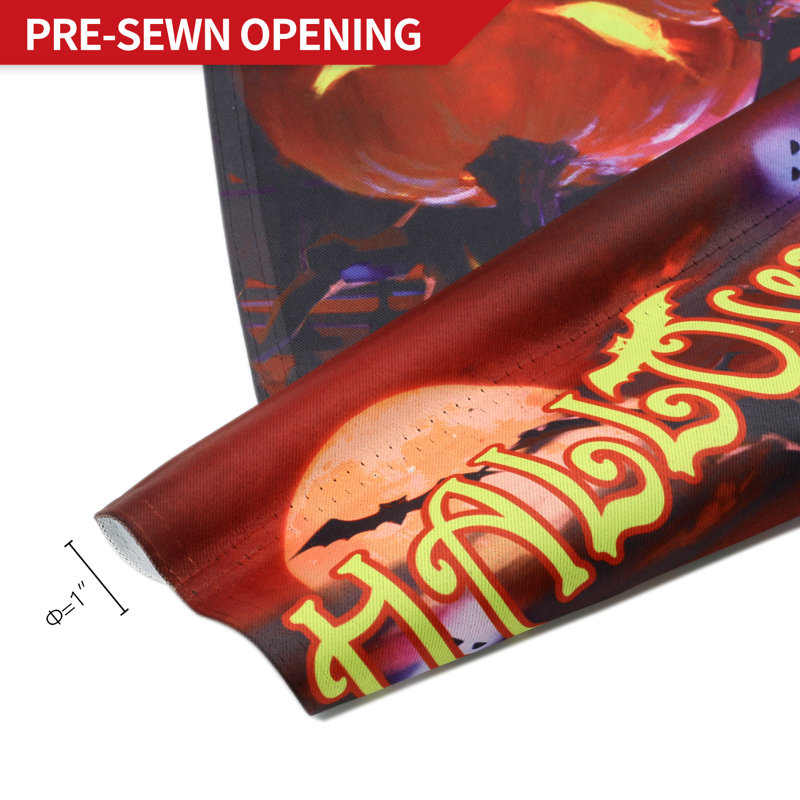 Drapeau de jardin d'Halloween Jack O 'Lantern en polyester 18 x 12,5 po