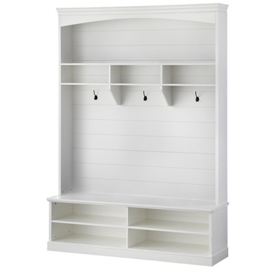 Giada 60.75 " Wide Hall Tree with Shoe Storage and Shelves
