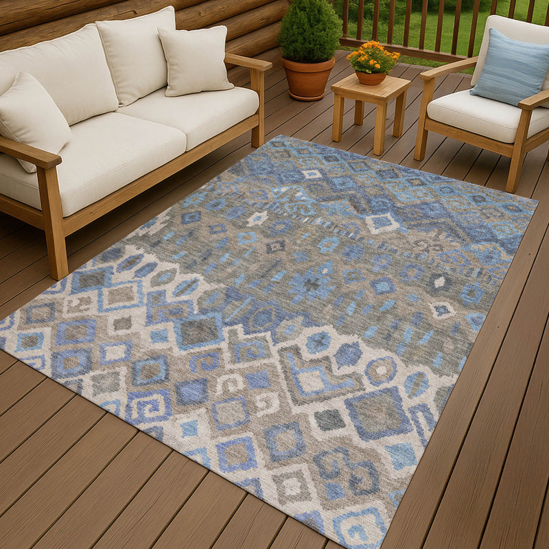 Tapis d'intérieur / extérieur lavable à la machine Matteson ACN2304, Rectangle 10 pi x 14 pi