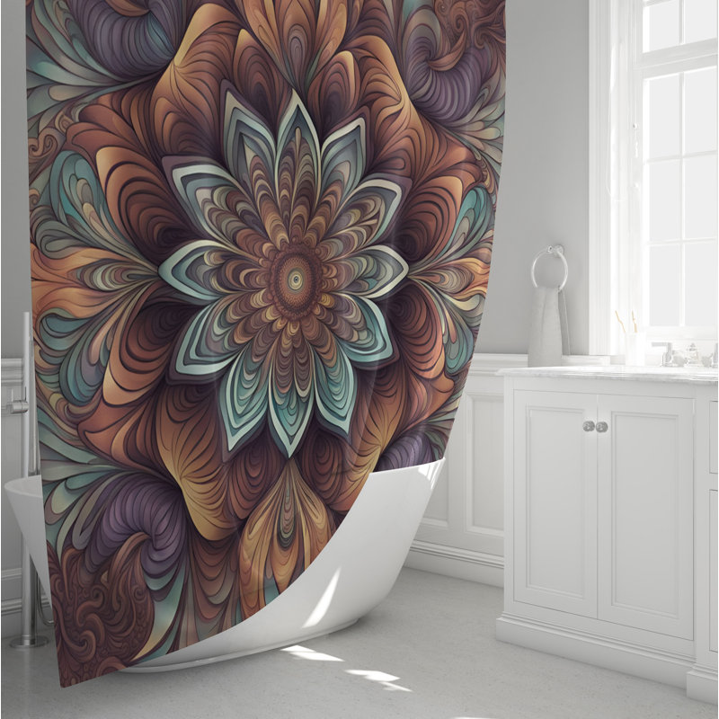 Rideau de douche à motif floral Sarajane, H 72 po x l 70 po