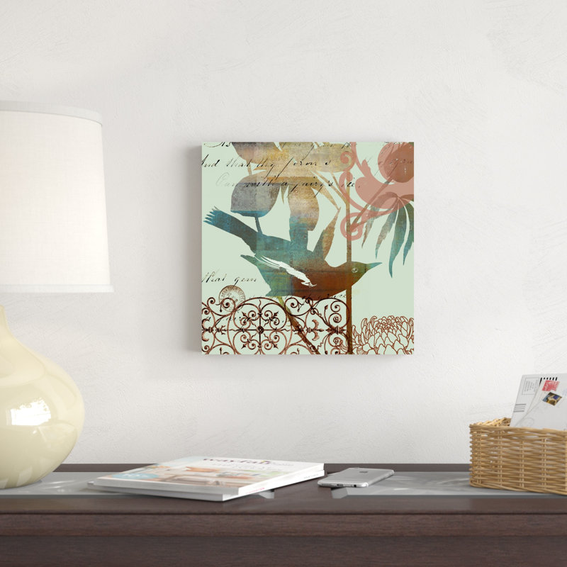 Oiseau fantaisiste I, H 12 po x l 12 po x P 1,25 po