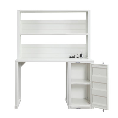 Cargo White Finish Writing Desk W/Hutch