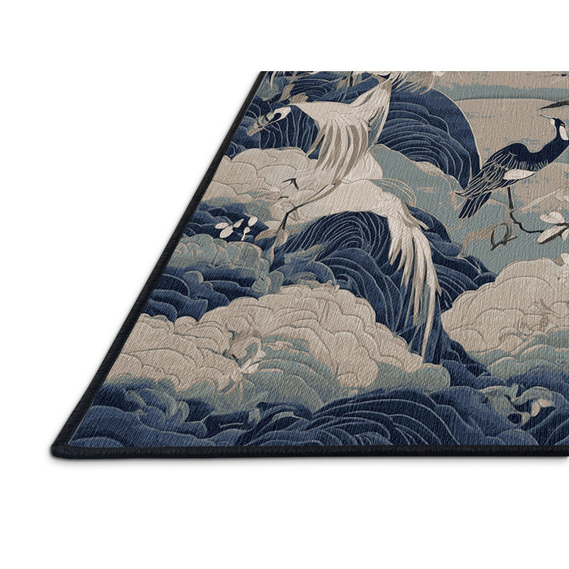 Machine Washable Gray Area Rug, Square 8'