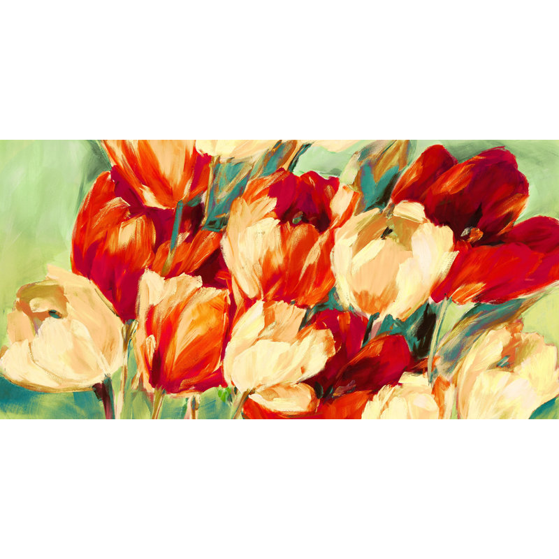 2SN6225 White And Red Tulips by Jim Stone - Wrapped Canvas Art Prints, 35cm H x 70cm W x 4cm D