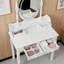 Ensemble de coiffeuse 4 tiroirs avec miroir DEL et tabouret rembourré-848192694