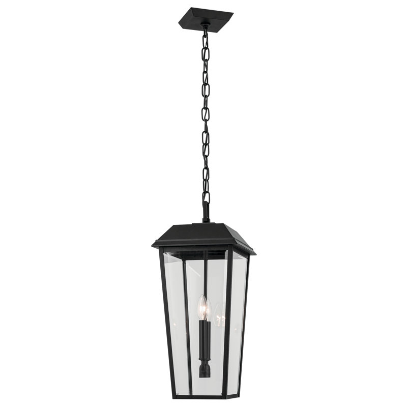 Cagan 2 - Light Outdoor Hanging Lantern, Textured Black