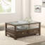 Table basse moderne avec tablette et tiroirs