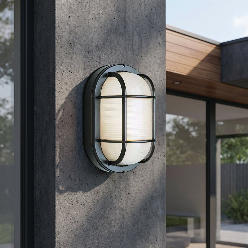 Alwigh 1 - Bulb Outdoor Bulkhead Light, Black