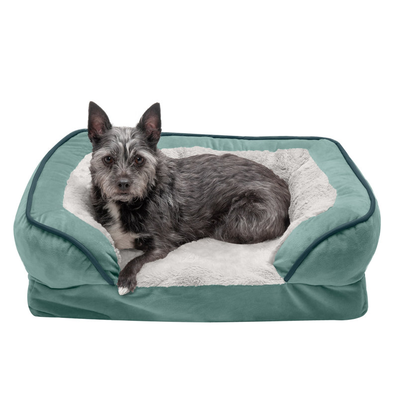 Jumbo Granite Gray Orthopedic Faux Fur Pet Sofa Bed