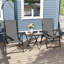 Ensemble bistro 3 pièces, chaises pliantes et table d'extérieur