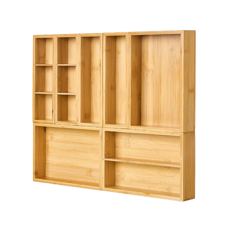 Bamboo Rectangle Utensil Storage Set