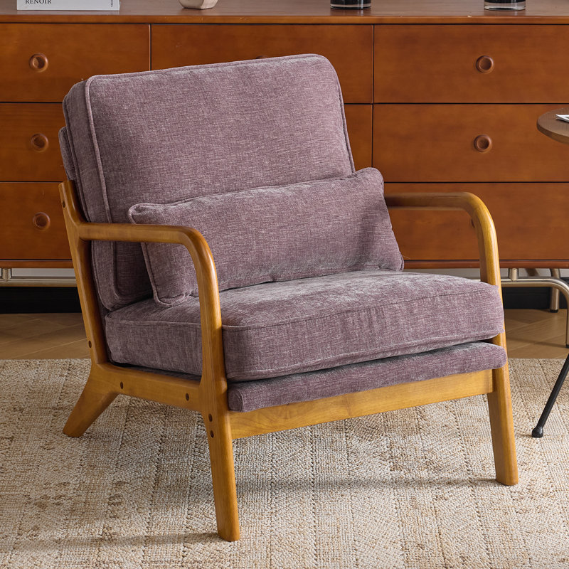 Fauteuil en chenille Mid-Century, Violet