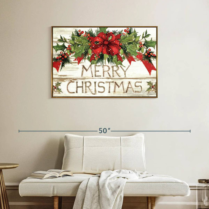 Evergreen Christmas I, Floating Frame Gold, 37" X 25"
