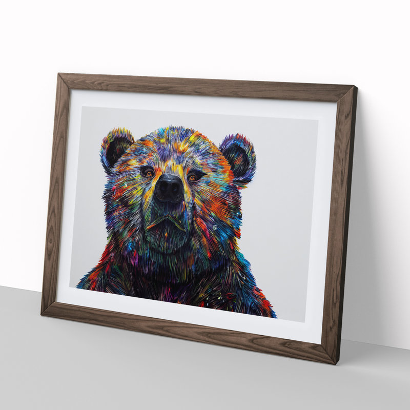 Irresistible Bear - Single Picture Frame Print, 34cm H x 46cm W x 2cm D, Walnut