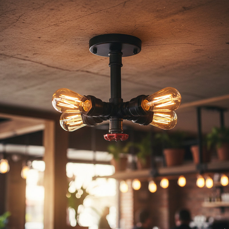 Semi Flush Mount, Black