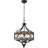 16" Rustic Farmhouse Solid Wood Chandelier, 4-Light Pendant Light with 72" Adjustable Chain for Foyer, Dining Room, Living Room