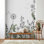 Papier peint minimaliste avec bordure de fleurs de pissenlit