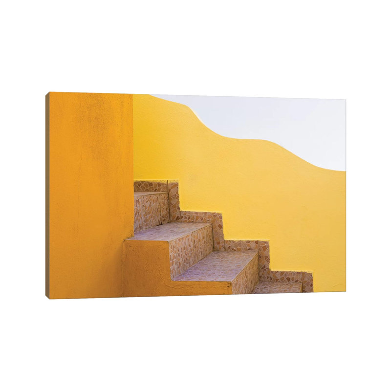 Greece, Santorini. Stairs And Building Shapes. by Jaynes Gallery - Wrapped Canvas Gallery-Wrapped Canvas Giclée
