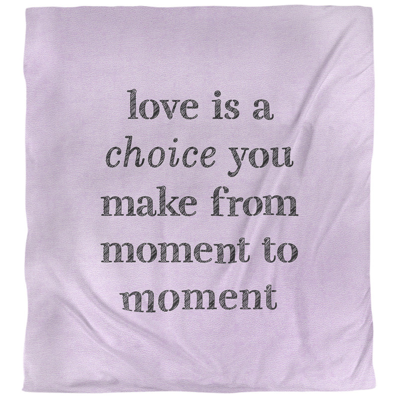 Housse de couette simple love is a choice quote, Housse de couette pour très grand lit, Mauve / Noir