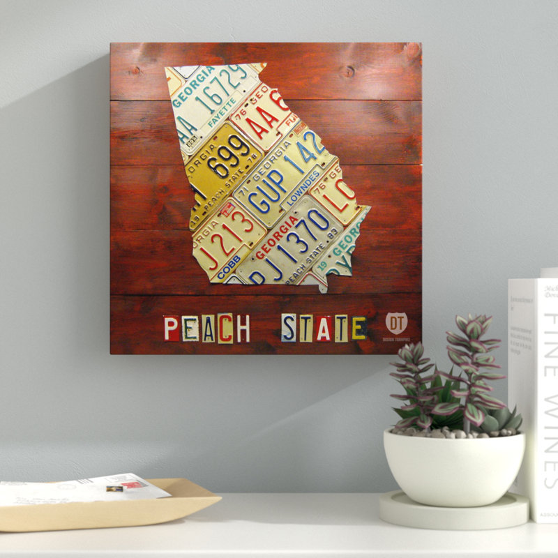 « georgia map », impression sur toile tendue, H 35 po x l 35 po x P 2 po