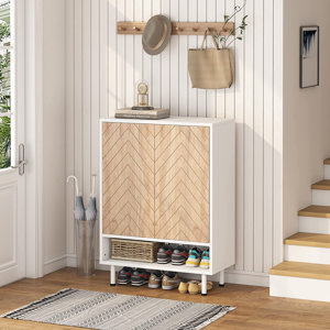 Modern 18 Pair Shoe Storage Cabinet