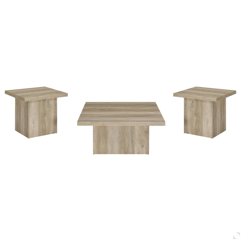Ensemble de tables basses 3 pièces, Brun
