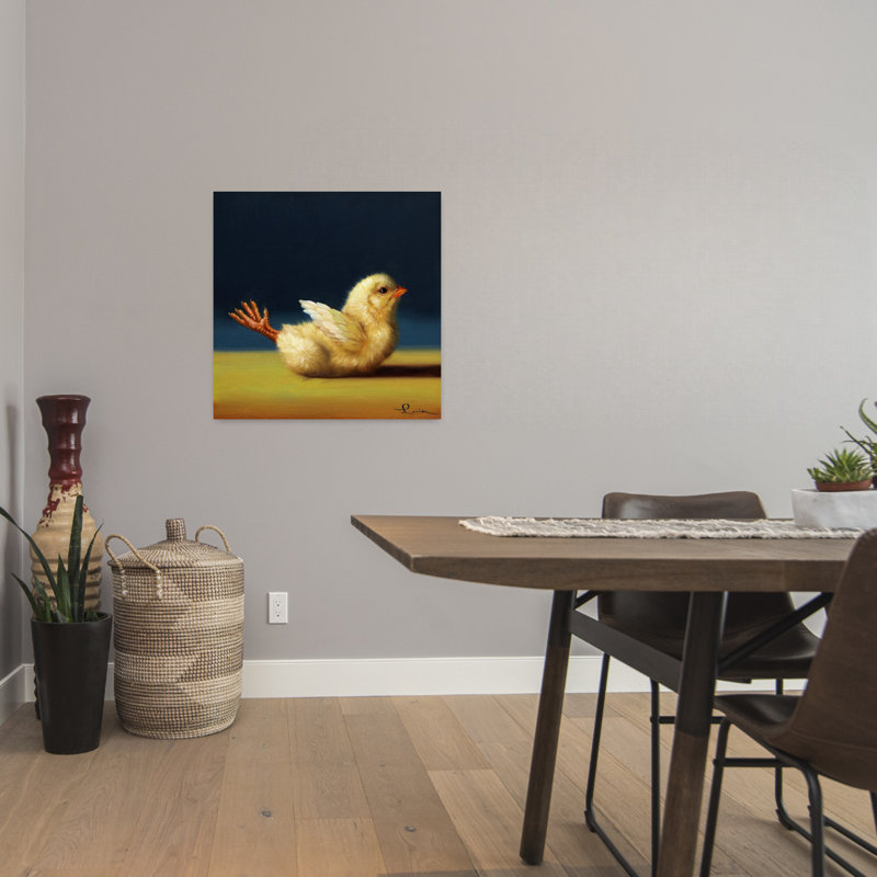 Yoga, poussin, criquet, art urbain contemporain, H 24 po x l 24 po