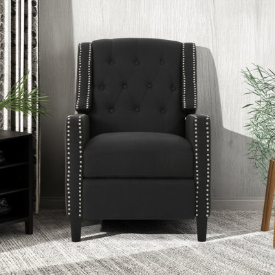 Classic Dark Grey Push-Back Chair, Fabric With Good Texture, Calm Color And Easy To Match, Push-Back Design Takes Into Account Both Comfort And Practicality