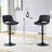 Set Of 2 Adjustable Swivel Bar Stools In Black PU Material With Footrest-125539935