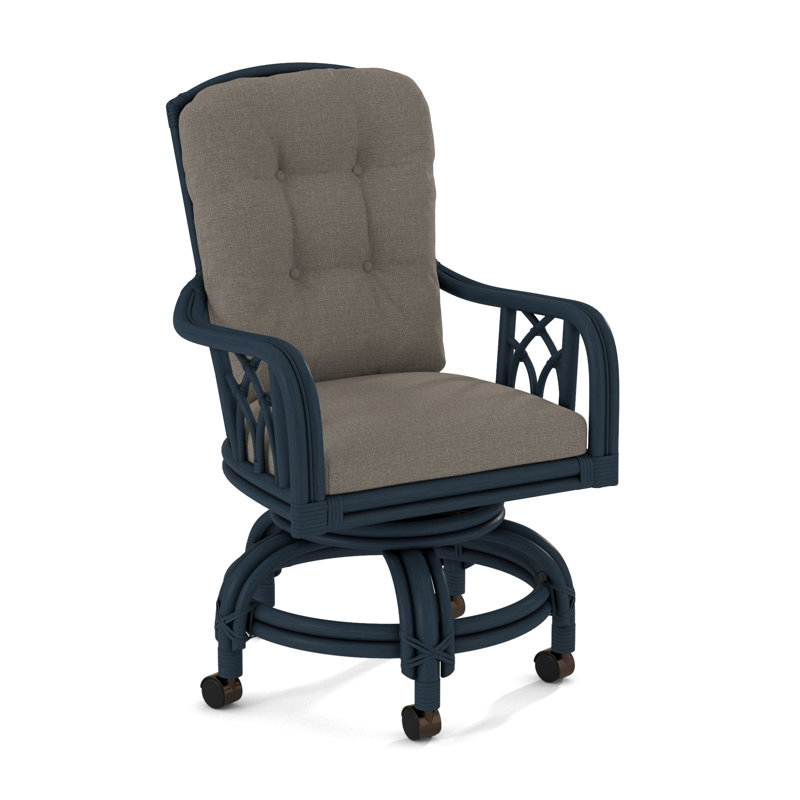 Edgewater Castered Arm Chair, Gray Sugar Performance; 0863-84, Stone Hearth