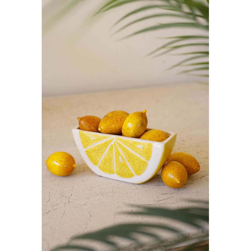  Pot à fleurs en céramique et citron