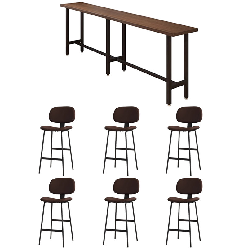 Tables et chaises de bar simples en bois massif, H 41,3 po x l 15,7 po x P 94,4 po