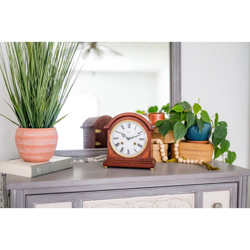 Liberty American Traditional Analog Solid Wood Mechanical Tabletop Clock