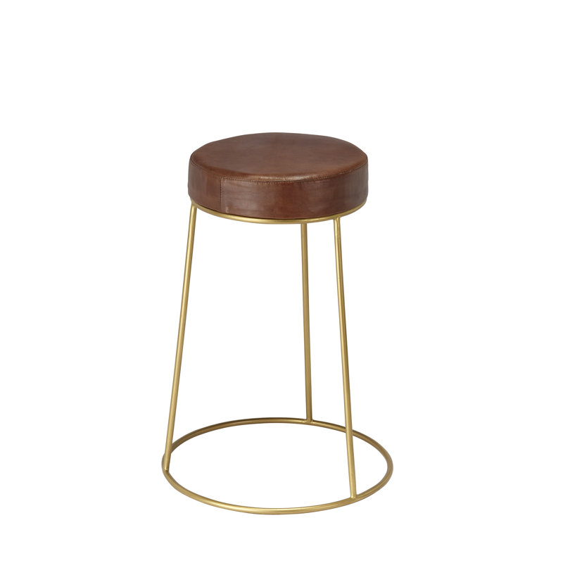 Tabouret de comptoir 24 po Nobutaka, Brun mat, Laiton