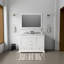 Meuble-lavabo double avec plateau en marbre de Carrare et miroir Timeless