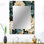 Arinna, symphonie blanche et bleue des jardins de pétales - grand miroir floral, décor de miroir mural floral unique, impression d'art en métal