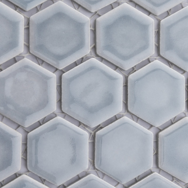 Hudson 1" Hex 11-7/8 " x 13-1/4 " Porcelain Mosaic Floor and Wall Tile, Slate