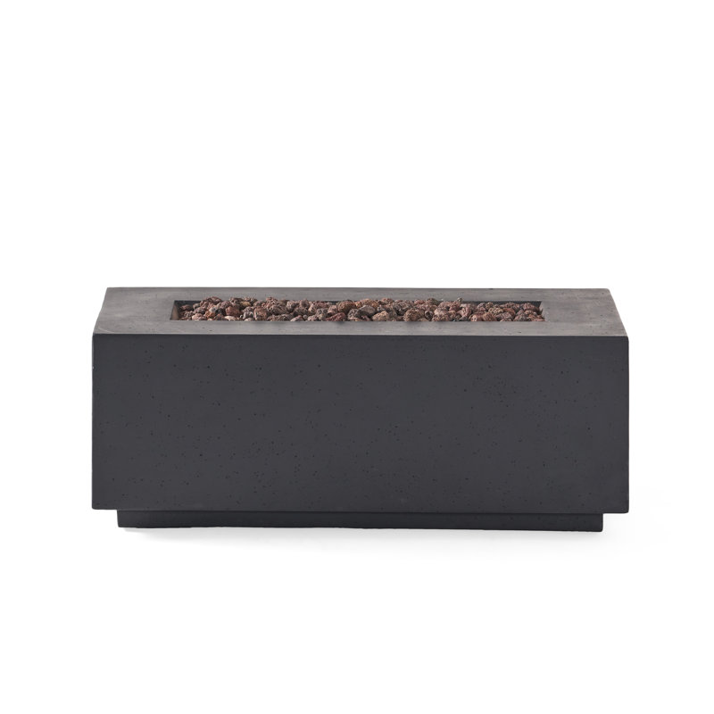 Rectangular 40,000 Concrete Fire Pit - Warm Up Your Outdoor Life, Transform Space, 14.69" H x 39.38" W x 19.46" D, Dark Gray