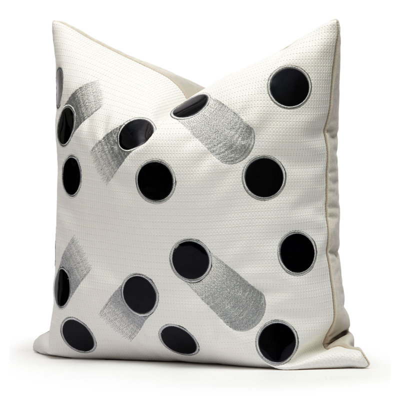 Housse de coussin carré en faux cuir 