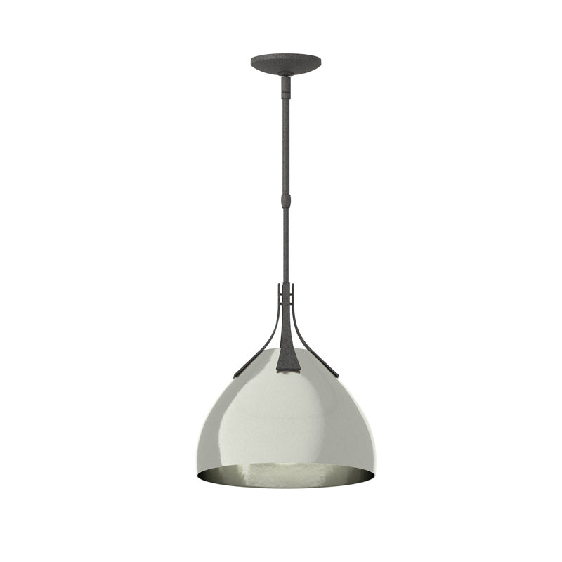 Summit 1 - Light Single Dome Pendant, Sterling, Natural Iron
