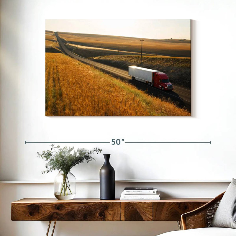 Mehar Truck On An Open Road, 26" H x 39" W