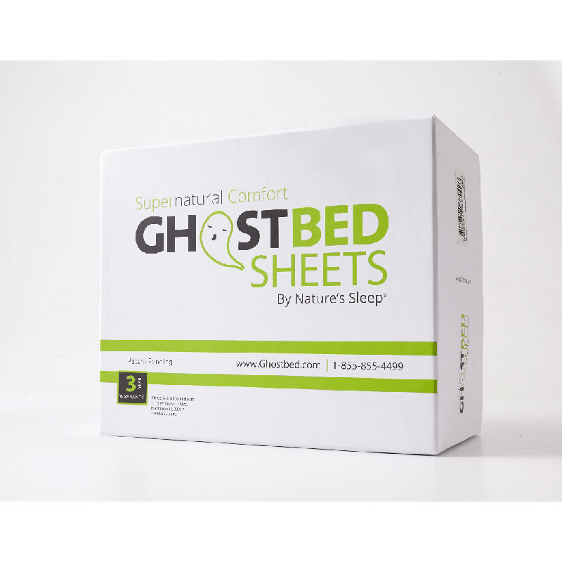 GhostBed Luxury Cooling Supima Cotton and Tencel Sheet Set, Queen, Gray