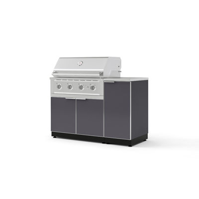 Ensemble d'armoire d'extérieur 4 pièces en aluminium gris ardoise pour l'extérieur
