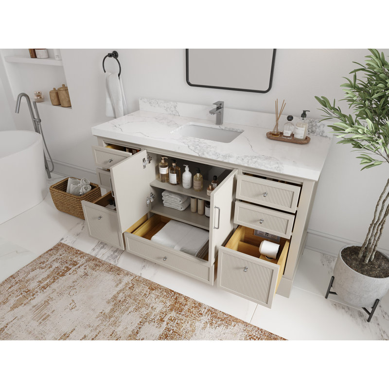 Alys 60'' Single Bathroom Vanity with Top, Viola Brown