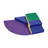 ECR4Kids SoftZone Adventurer's Summit Step Corner Climber - 4-Piece Foam Play Set For Toddlers (Earthtone)